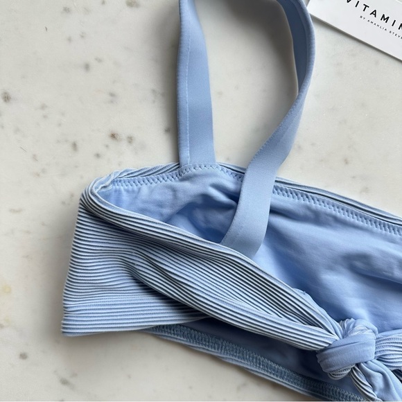 NWT Vitamin A Nico Bikini Top in Light Blue EcoTex - Picture 3 of 6